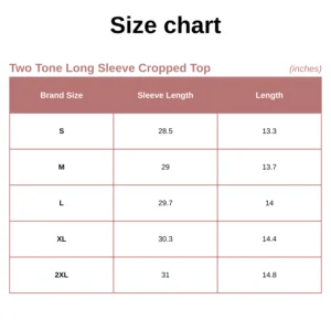 Two Tone Long Sleeve Cropped Top