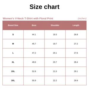 Women's V-Neck T-Shirt with Floral Print