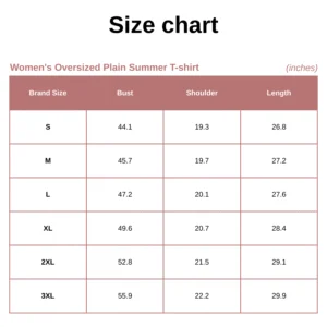 Women's Oversized Plain Summer T-shirt