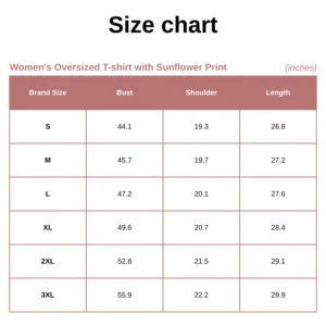 Women's Oversized T-shirt with Sunflower Print
