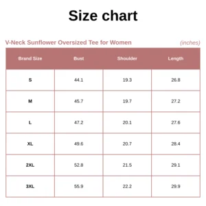 V-Neck Sunflower Oversized Tee for Women