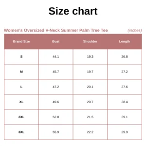 Women's Oversized V-Neck Summer Palm Tree Tee