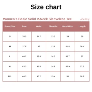 Women's Basic Solid V-Neck Sleeveless Tee