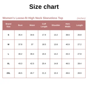 Women's Loose-fit High Neck Sleeveless Top