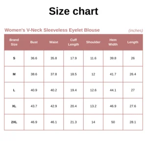 Women's V-Neck Sleeveless Eyelet Blouse