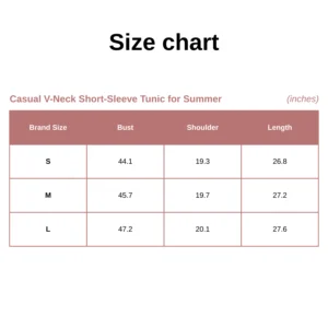 Casual V-Neck Short-Sleeve Tunic for Summer