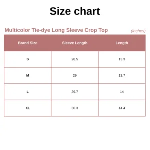 Multicolor Tie-dye Long Sleeve Crop Top