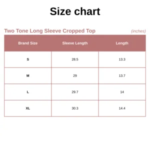 Two Tone Long Sleeve Cropped Top