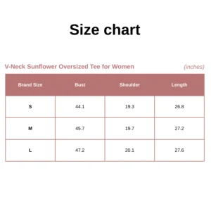 V-Neck Sunflower Oversized Tee for Women