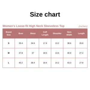 Women's Loose-fit High Neck Sleeveless Top