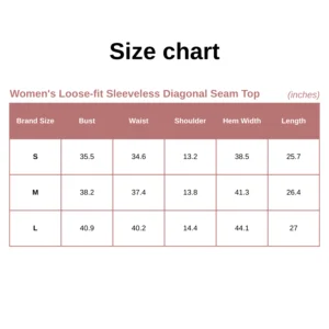 Women's Loose-fit Sleeveless Diagonal Seam Top