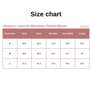 Women's Loose-fit Sleeveless Pleated Blouse