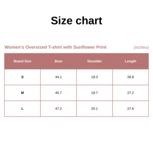 Women's Oversized T-shirt with Sunflower Print