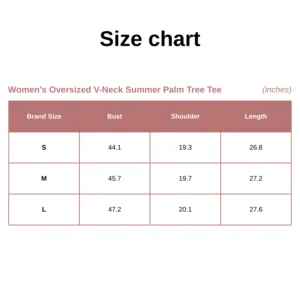 Women's Oversized V-Neck Summer Palm Tree Tee