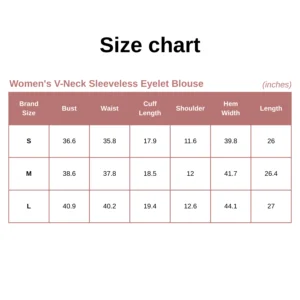 Women's V-Neck Sleeveless Eyelet Blouse