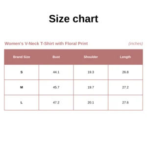 Women's V-Neck T-Shirt with Floral Print