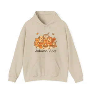 Autumn Cat Lover Hoodie Cozy Unisex Fall Hoodie 2D Printed