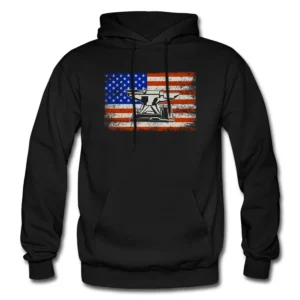 Blacksmith Hoodie Blacksmith Gift USA Hoodie Patriotic Hoodie Flag Hoodie Metalwork Gift Blacksmith USA USA Blacksmith Gift