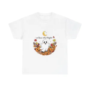 Boo-tiful Night Halloween Ghost T-Shirt - Cute Spooky Apparel for Fall