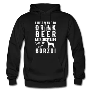 Borzoi Hoodie Borzoi Gift Beer Hoodie Beer Gift Borzoi Lover Gift Dog Lover Hoodie Dog Owner Gift Borzoi Mom Borzoi Dad