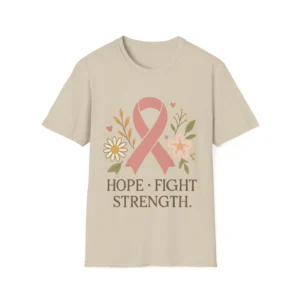 Breast Cancer Awareness T-Shirt Hope Fight Strength - Softstyle Tee