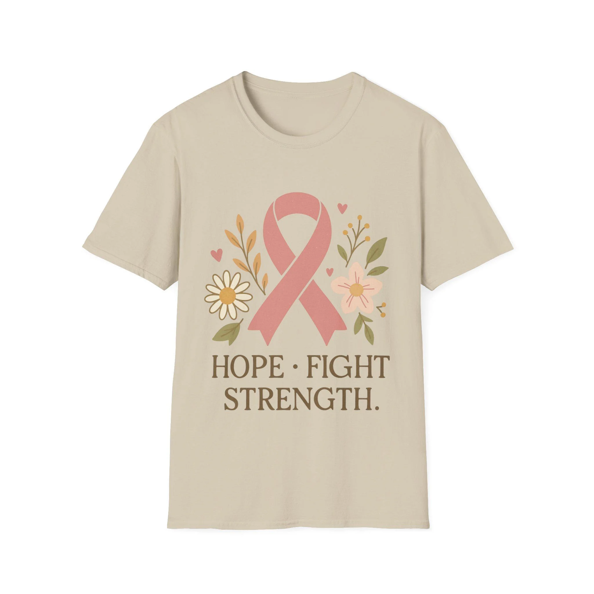 Breast Cancer Awareness T-Shirt Hope Fight Strength - Softstyle Tee Breast Cancer Awareness T-Shirt Hope Fight Strength - Softstyle Tee