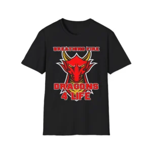 Breathing Fire Dragons 4 Life T-Shirt Dragon Lover Graphic Tee