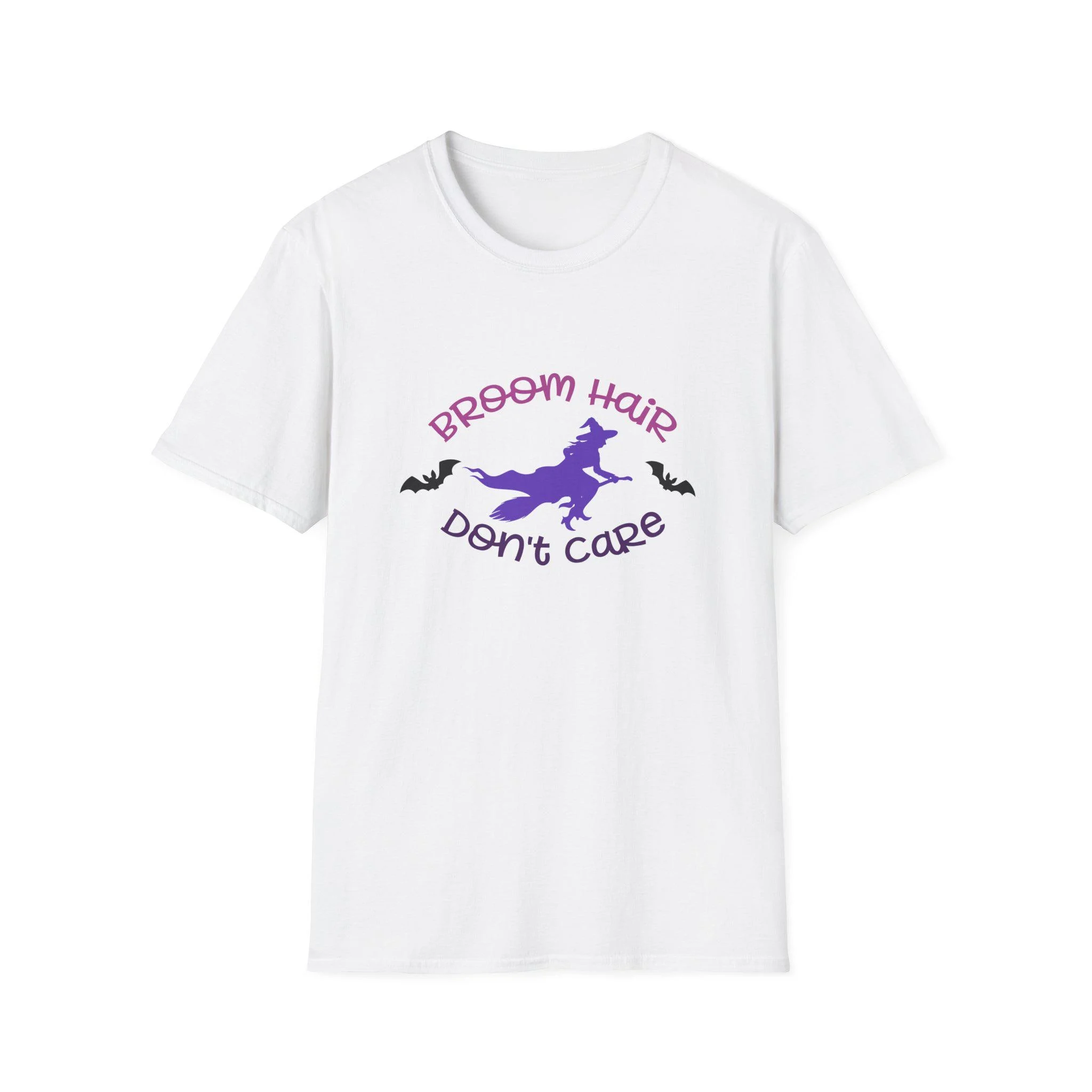Broom Hair Dont Care Halloween T-Shirt Spooky Witch Tee Broom Hair Dont Care Halloween T-Shirt Spooky Witch Tee