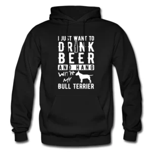 Bull Terrier Hoodie Bull Terrier Gift Beer Hoodie Beer Sweatshirt Pet Lover Gift Dog Lover Hoodie Bull Terrier Owner Beer