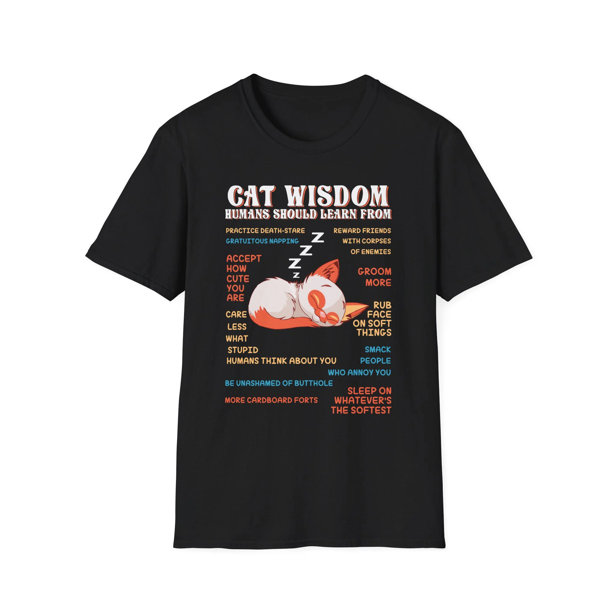 Cat Wisdom T-Shirt Inspirational Feline Graphic Tee Cat Wisdom T-Shirt Inspirational Feline Graphic Tee