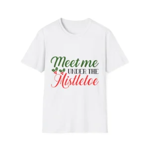 Christmas Mistletoe T-Shirt Festive Holiday Kiss Apparel