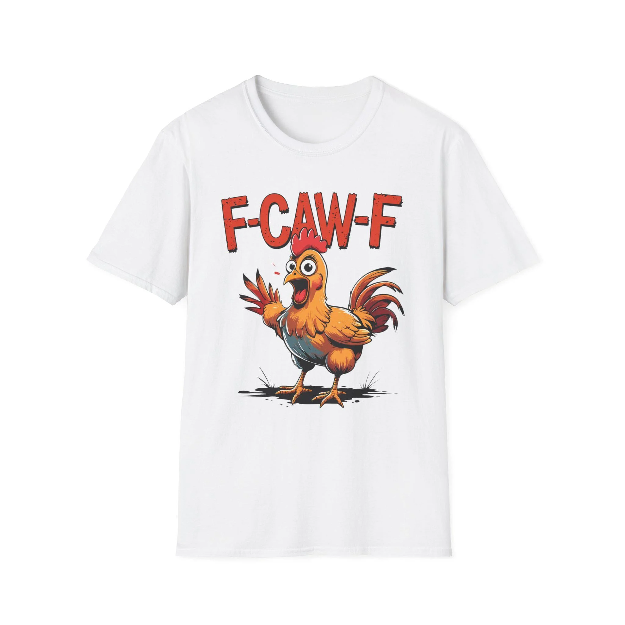 F-Caw-F Funny Chicken Humor F-Caw-F Quote Rooster Meme T-Shirt Quirky Unisex Softstyle Tee Casual Wear Perfect Gift for F-Caw-F Funny Chicken Humor F-Caw-F Quote Rooster Meme T-Shirt Quirky Unisex Softstyle Tee Casual Wear Perfect Gift for