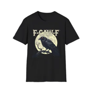 F-Caw-F Graphic for Halloween Art and Crow Lover Spooky Raven Graphic Tee Halloween Shirt Unisex Apparel Alternative Style