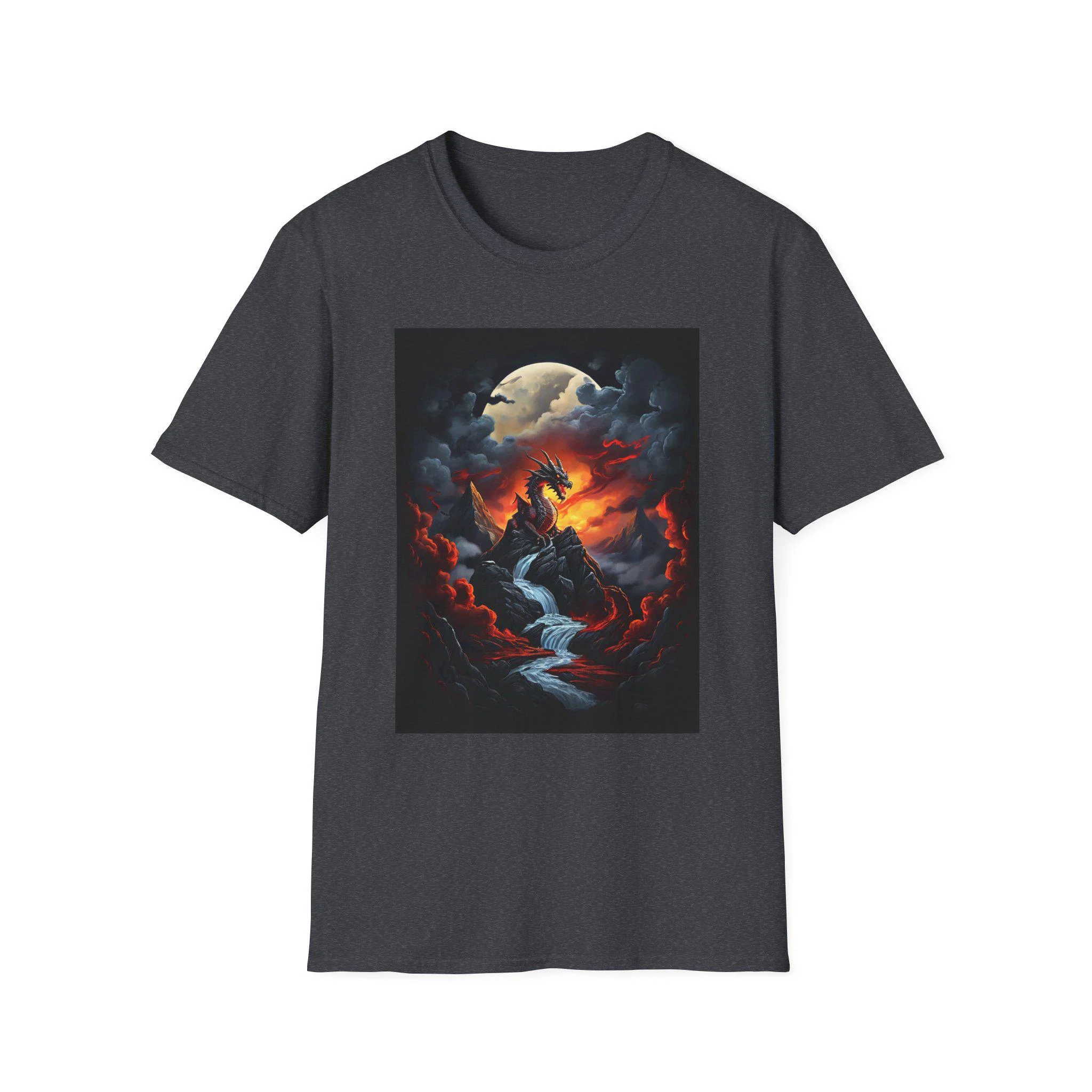 Fire Dragon Graphic T-Shirt Mythical Fantasy Tee Fire Dragon Graphic T-Shirt Mythical Fantasy Tee