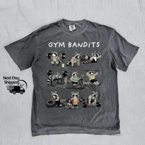 Funny Gym Bandits Raccoon Vintage 90s Shirt Funny Sports Lover T-Shirt Vintage Gym Lovers Shirt Funny Teenager Gift Gift For Gym Girl