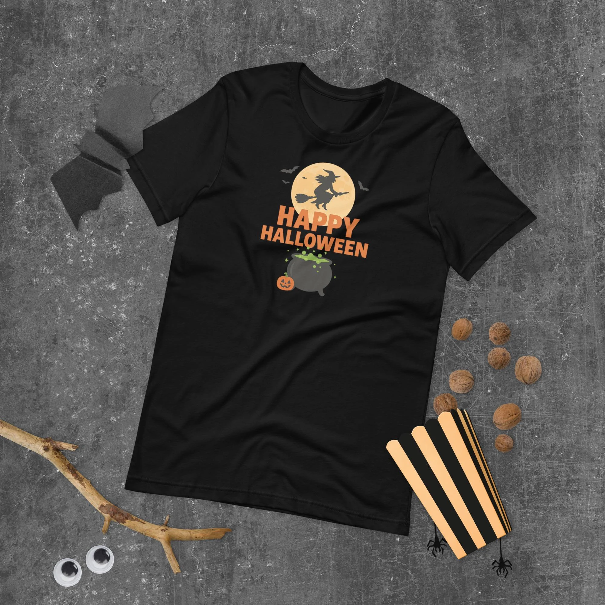 Happy Halloween Witch Cauldron Pumpkin Spooky Gift Halloween Unisex T-Shirt Happy Halloween Witch Cauldron Pumpkin Spooky Gift Halloween Unisex T-Shirt